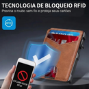 Carteira Slim Masculina com Estojo de Alumínio de Acesso Rápido, Proteção RFID e Clipe para Dinheiro (Somete HOJE!)🔥